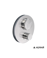 Εξωτερικό τμήμα Θερμοστατικού μίκτη εντοιχισμού 3 εξόδων "PUSH", ALMAR Chrome E176633-100
