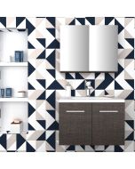 Orabella Mood 80 με δύο Συρτάρια - Κρεμαστό Έπιπλο Μπάνιου με πορσελάνινο νιπτήρα Tecla και καθρέπτη ντουλάπι F60160-70137-70105-60160