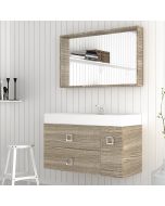 Orabella Touch 101 με δύο Πόρτες - Κρεμαστό Έπιπλο Μπάνιου με πορσελάνινο νιπτήρα Tecla και καθρέπτη ντουλάπι F60168-70153-70107-60168