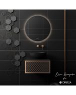 Orabella Wire 50  Λευκό/Μαύρο Προφίλ - Κρεμαστό Έπιπλο Μπάνιου για επικαθήμενο νιπτήρα με διπλό αποθηκευτικό χώρο F70173-70176