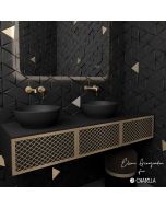 Orabella Wire 150 Μαύρο/Χρυσό Προφίλ - Κρεμαστό Έπιπλο Μπάνιου για επικαθήμενο νιπτήρα F70188-70191