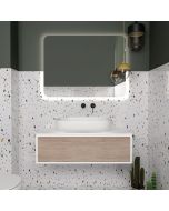 Orabella Drawer 60 - Κρεμαστό Έπιπλο Μπάνιου με λευκή ματ επικάλυψηκαι και βάση με συρτάρι από μελαμίνη δικής σας επιλογής (χωρίς καθρέπτη και νιπτήρα) F70204-70200,W-60