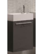 Σετ Έπιπλο Μπάνιου-Νιπτήρα 40 εκ. τύπου Corian- Καθρέπτη 40*120 εκ. Χρώμα Grey brown Λάκα Γυαλιστερή ECO-40 FT21.040.001GB