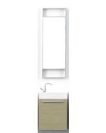 Σετ Έπιπλο Μπάνιου ECO-40 Βάση-Νιπτήρα τύπου Corian 40 εκ.,-Καθρέπτης 40*120 εκ. Χρώμα Light oak FT21.040.001LO (Εκθεσιακό)