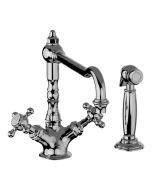Horus Julia Victoria Julia Victoria Classic Collection - Mono Kitchen Mixer, with Deck Side Handspray / No Waste - Matt Nickel 01.123-NM