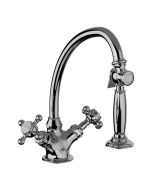 Horus Éloise Classic Collection - Mono Kitchen Mixer, with Deck Side Handspray / No Waste - Matt Nickel 02.123-NM