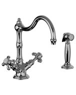 Horus Montmartre Classic Collection - Mono Kitchen Mixer with Deck Side Handspray / No Waste - Chrome 07.123-CH