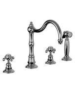 Horus Montmartre Classic Collection - 3-hole Kitchen Mixer with Deck Side Handspray / No Waste - Matt Nickel 07.124-NM