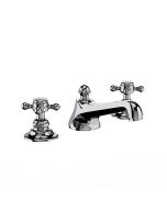 Horus Ascott Classic Collection - 3 Hole Basin Set Small Spout with Pop-up Waste, Flexible Hoses - Matt Nickel 20.260-NM