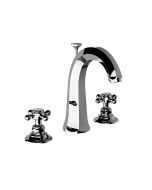 Horus Ascott Classic Collection - 3 Hole Basin Set High Spout with Pop-up Waste, Flexible Hoses - Polished Nickel 20.261-NB