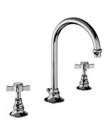 Horus Coventry Classic Collection - 3 Hole Basin Set with Pop-up Waste, Flexible Hoses - Chrome 28.261-CH