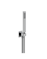 Horus Echo Equinox316 Collection - Wall Union Shower Set with Solidbrass Handshower, Wall Hook, Design Flexible Hose on Swivel Nut - Metal Gun 43.591-CF