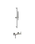 Horus Minoé Contemporary Collection - Complete Set : Exposed Thermostatic Wall Bathshower Mixer - Matt Black 49.795-NO