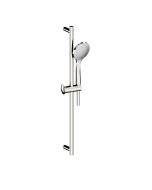 Horus Canopée Contemporary Collection - Shower Rail with Brass Handshower on Sliding Part and Flexible Hose - Satin Brass 60.542-LS