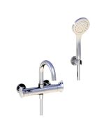 Horus Canopée Contemporary Collection - Complete Set Exposed Thermostatic Wall Bathshower Mixer - Chrome 60.714-CH