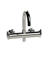 Horus Canopée Contemporary Collection - Exposed Thermostatic Wall Bathshower Mixer - Satin Brass 60.784-LS
