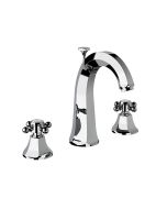 Horus Ascott Classic Collection - 3 Hole Basin Set High Spout with Pop-up Waste, Flexible Hoses. - Matt Nickel 62.261-NM