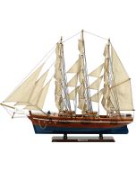 Ξύλινο Παραδοσιακό Καράβι 90 x 16 x 75 (H) cm, Χρώμα Λευκό-Μπλέ Lianos 31116