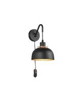 Απλίκα Επίτοιχη 18x24xΗ30cm 1xE27 Μέταλλο Μαύρο Ματ Trio Punch R20811732