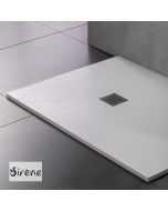 Ντουζιέρα Cast Marble (Χυτό μάρμαρο) με Βαλβίδα Slate 140x80 Sirene White Matt S14080-301