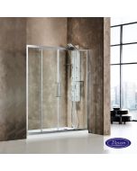 Συρόμενη διπλή πόρτα καμπίνας ντουζιέρας Primus Plus 190 ύψους 195εκ.  ρυθμιζόμενη από 187 έως 191εκ. Devon Clean Glass Chrome SL2T190C-100