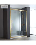 Συρόμενη πόρτα καμπίνας ντουζιέρας Noxx 100 ύψους 200εκ.  ρυθμιζόμενη από 97 έως 99εκ. Devon Clean Glass AISI304 PVD Gold Brushed SLN100C-211