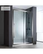 Συρόμενη πόρτα καμπίνας ντουζιέρας Noxx 120 ύψους 200εκ.  ρυθμιζόμενη από 117 έως 119εκ. Devon Clean Glass AISI304 PVD Black Brushed SLN120C-411