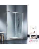 Συρόμενη πόρτα καμπίνας ντουζιέρας Starlet 100 ύψους 180εκ. ρυθμιζόμενη από 97 έως 101εκ. Clear Chrome SLS100T-100