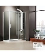 Συρόμενη πόρτα καμπίνας ντουζιέρας AXIS 110 ύψους 185εκ.  ρυθμιζόμενη από 107 έως 111εκ. Clean Glass Chrome SLX110C-100