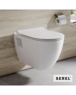 Λεκάνη Κρεμαστή SMART26/52 Rimless με κάλυμμα Slim Soft Close 9001SC, Serel White SM2600SC-300