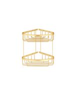 Sanco Shower Baskets Διπλή γωνιακή Θήκη PVD χρυσό ορείχαλκο βουρτσιστό 00009-PVD-02BR