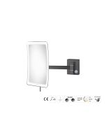 Sanco LED Cosmetic mirrors Μεγεθυντικός καθρέπτης x3 με LED Σκούρο γραφίτη MRLED-305-122