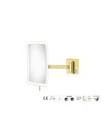Sanco LED Cosmetic mirrors Μεγεθυντικός καθρέπτης x3 με LED PVD χρυσό ορείχαλκο βουρτσιστό MRLED-305-PVD-02BR
