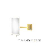 Sanco LED Cosmetic mirrors Μεγεθυντικός καθρέπτης x3 με LED PVD χρυσό ορείχαλκο γυαλιστερό MRLED-305-PVD-02PL