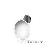 Sanco LED Cosmetic mirrors Μεγεθυντικός καθρέπτης x5 με LED PVD gun metal βουρτσιστό MRLED-764-PVD-05BR