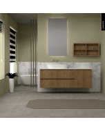 Έπιπλο Μπάνιου Μ126xB50xY55cm Βάση-Πάγκος Solid 12mm-Νιπτήρας-Καθρέπτης-Άνω Ντουλάπι, Μελαμίνη σε MDF Possitano Savvopoulos Ultima 01-8777