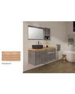 Έπιπλο Μπάνιου Μ120xB50xY55cm Βάση-Πάγκος Μασίφ Ξύλο Πεύκο-Νιπτήρας-Καθρέπτης-Φωτιστικό-Άνω Ντουλάπι Μελαμίνη σε MDF Positano Savvopoulos Ultima 04-8777