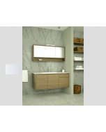 Σετ Έπιπλο Μπάνιου 120*50 εκ.Δρυς Oak Natural σε Κ/Π Θαλάσσης,Νιπτήρας, Καθρέπτης, Φωτιστικό, Urban 04