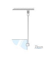Βραχίονας Οροφής 100εκ. για στήριξη διαχωριστικού ντουζιέρας IWIS, Devon PVD Bronze Brushed VSA-221