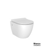 Λεκάνη Κρεμαστή VITO/48 με κάλυμμα Slim Soft Close 9250SC, Bianco Ceramica White VT01000SC-300