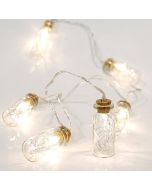 ΣΕΙΡΑ ΜΠΑΤΑΡΙΑΣ, 10 LED 5mm, ΠΡΟΕΚΤΑΣΗ ΠΑΡΟΧΗΣ 50cm, ΘΕΡΜΑ ΛΕΥΚΑ, ΜΠΟΥΚΑΛΑΚΙΑ ΜΕ ΣΥΡΜΑ ΧΑΛΚΟΥ ΣΤΟ ΕΣΩΤΕΡΙΚΟ, ΑΝΑ 15cm, IP20 Eurolamp 600-11139