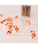 ΣΕΙΡΑ, 20 MINI LED, ΖΑΧΑΡΩΤΟ ΜΕ KOKKINO ΦΙΟΓΚΟ, ΜΠΑΤΑΡΙΑΣ 3xAA, ΧΡΟΝΟΔΙΑΚΟΠΤΗ, ΑΣΗΜΙ ΧΑΛΚΙΝΟ ΚΑΛΩΔΙΟ, ΘΕΡΜΟ ΛΕΥΚΟ LED ΑΝΑ 10cm, ΠΡΟΕΚΤΑΣΗ ΠΑΡΟΧΗΣ 30cm, IP20 Eurolamp 600-03356