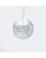 ΓΥΑΛΙΝΗ ΜΠΑΛΑ, ΝΤΙΣΚΟ, ΑΣΗΜΙ, 10cm Eurolamp 600-47046