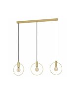 Eglo Manizales Μοντέρνο Κρεμαστό Φωτιστικό Τρίφωτο Ράγα με Ντουί E27 σε Χρυσό Χρώμα 98835