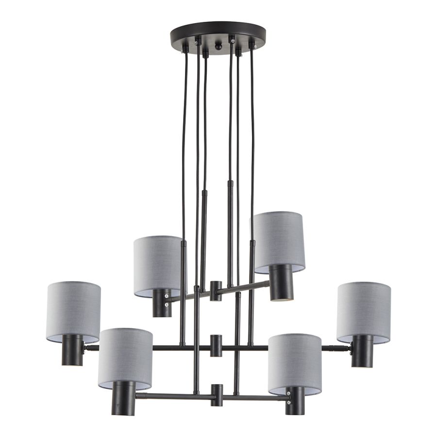 SE21-BL-100-SH2 ADEPT BLACK PENDANT GREY SHADE+ HOMELIGHTING 77-8296