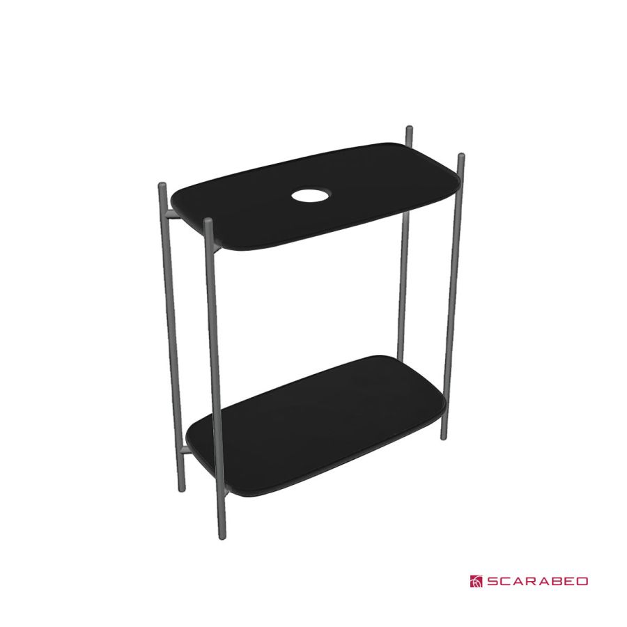 Έπιπλο μπάνιου Laila 2703-NROP με ράφια 2715+2710-49 χωρίς νιπτήρα, Scarabeo 27031510-NROP4949