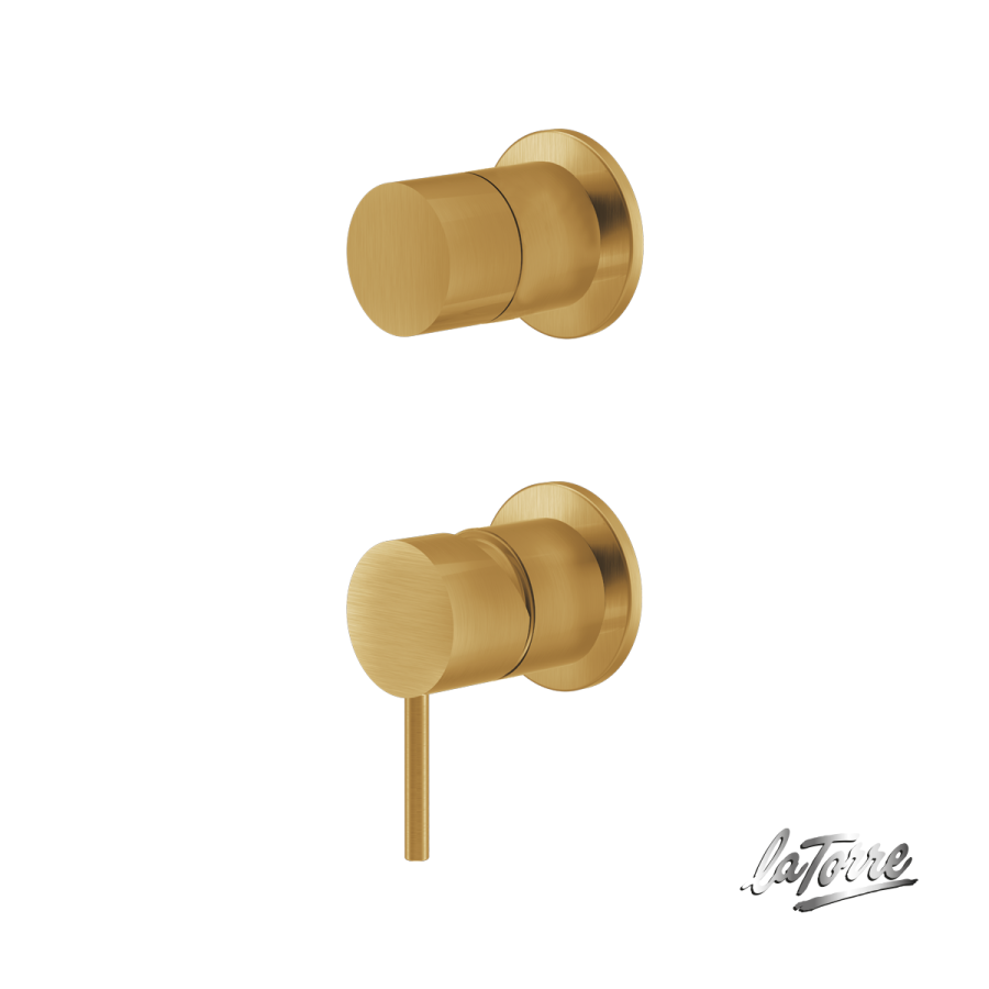 Μίκτης Εντοιχισμού 2 Εξόδων Elle316 La Torre Inox PVD Brushed Gold 35314-211