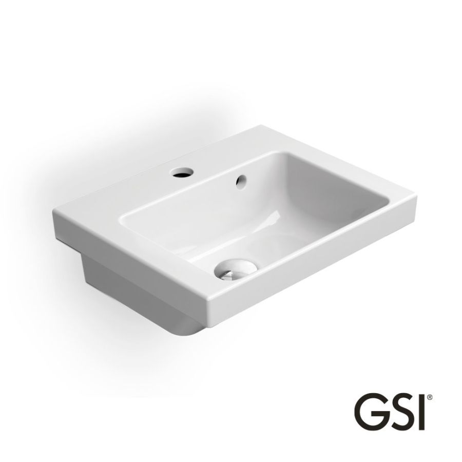 Νιπτήρας Πορσελάνης Norm 42x34 (1 οπή) GSI White 8685-300