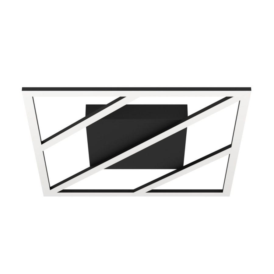 Πλαφονιέρα Οροφής Μαύρη 42x42xH5,5cm LED 3000-6500K 3000lm Ρυθμιζόμενη Τηλεχειριστήριο Eglo Ulisano 900596