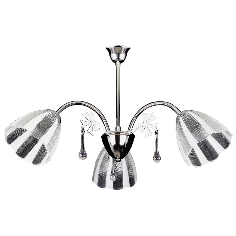 PDT 194-3 ΚΡΕΜ. 3/Φ ΝΙΚΕΛ ΛΕΥΚΟ/ΔΙΑΦΑΝΟ ΓΥΑΛΙ 3ΧΕ27 ARlight 0103232